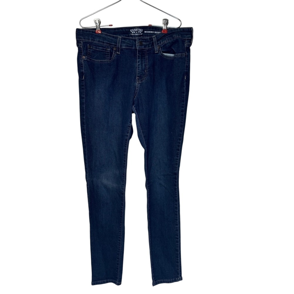 Signature by Levi's Strauss & Co. Womens Jeans Modern Skinny  Blue Denim 16 L/C